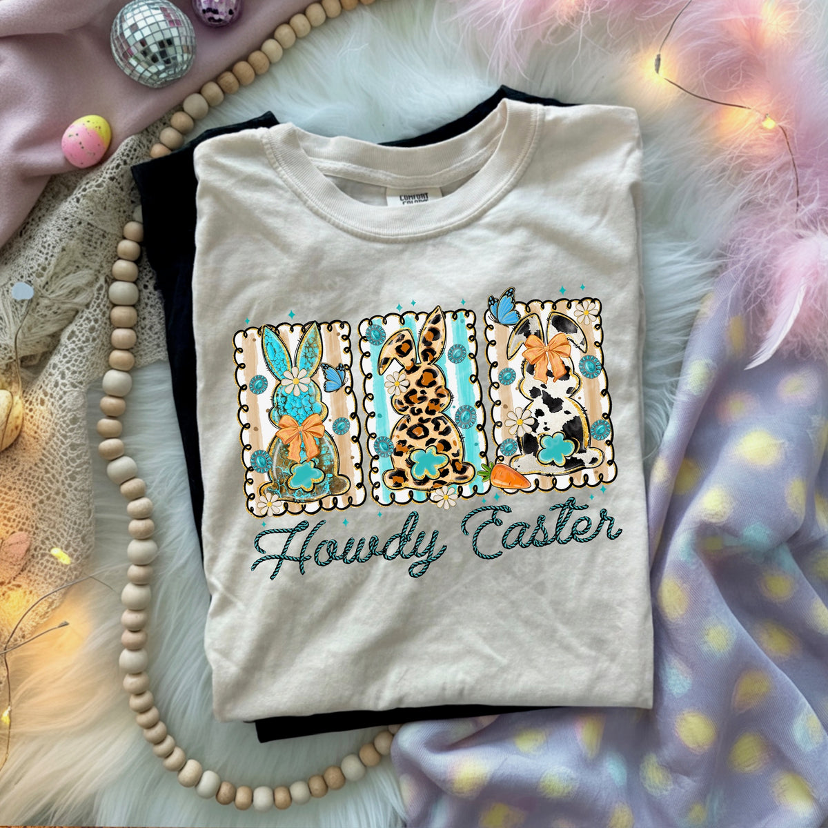 Lucky western (teal frames) DTF transfer