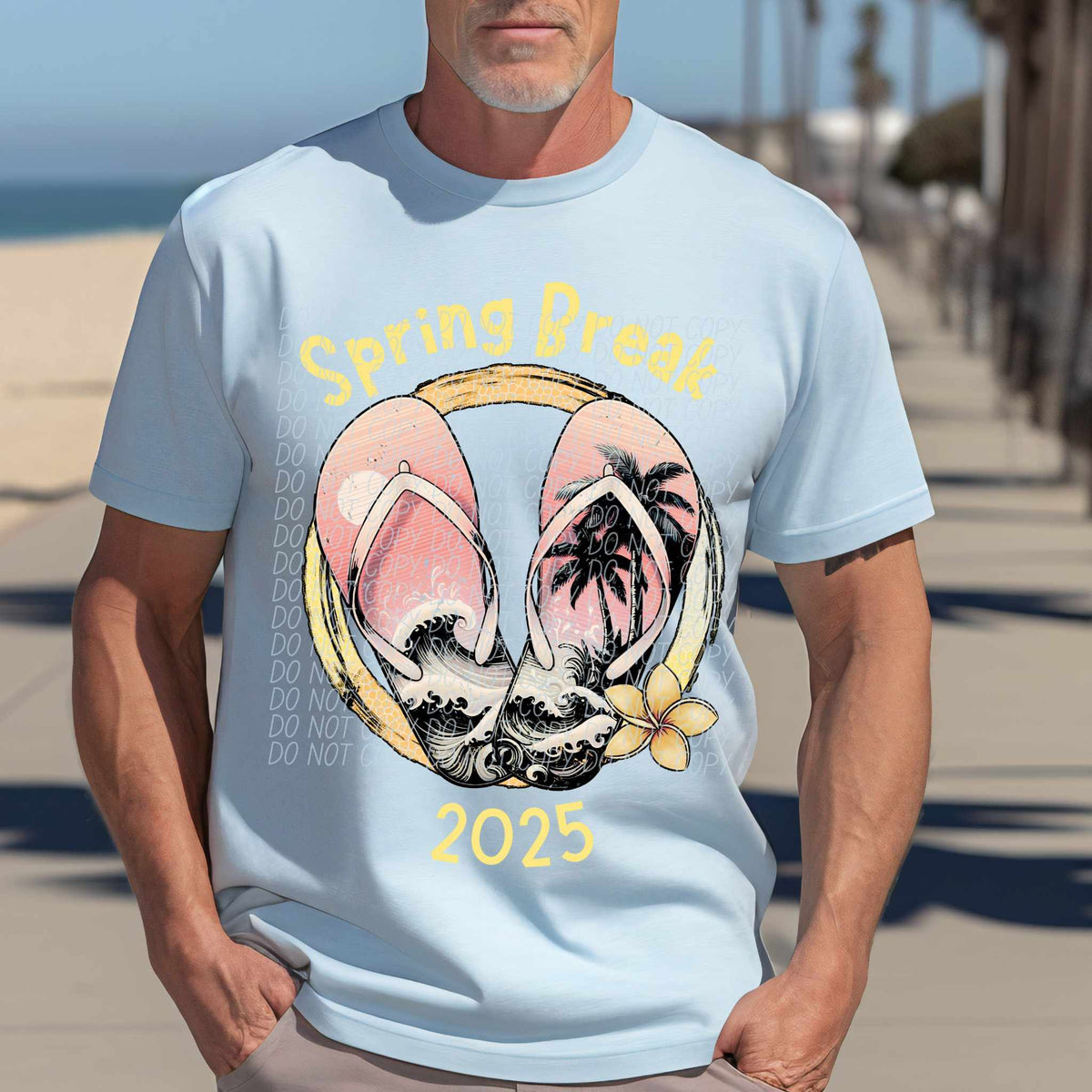 Spring break 2025 yellow font (CITY) 85068 DTF transfer