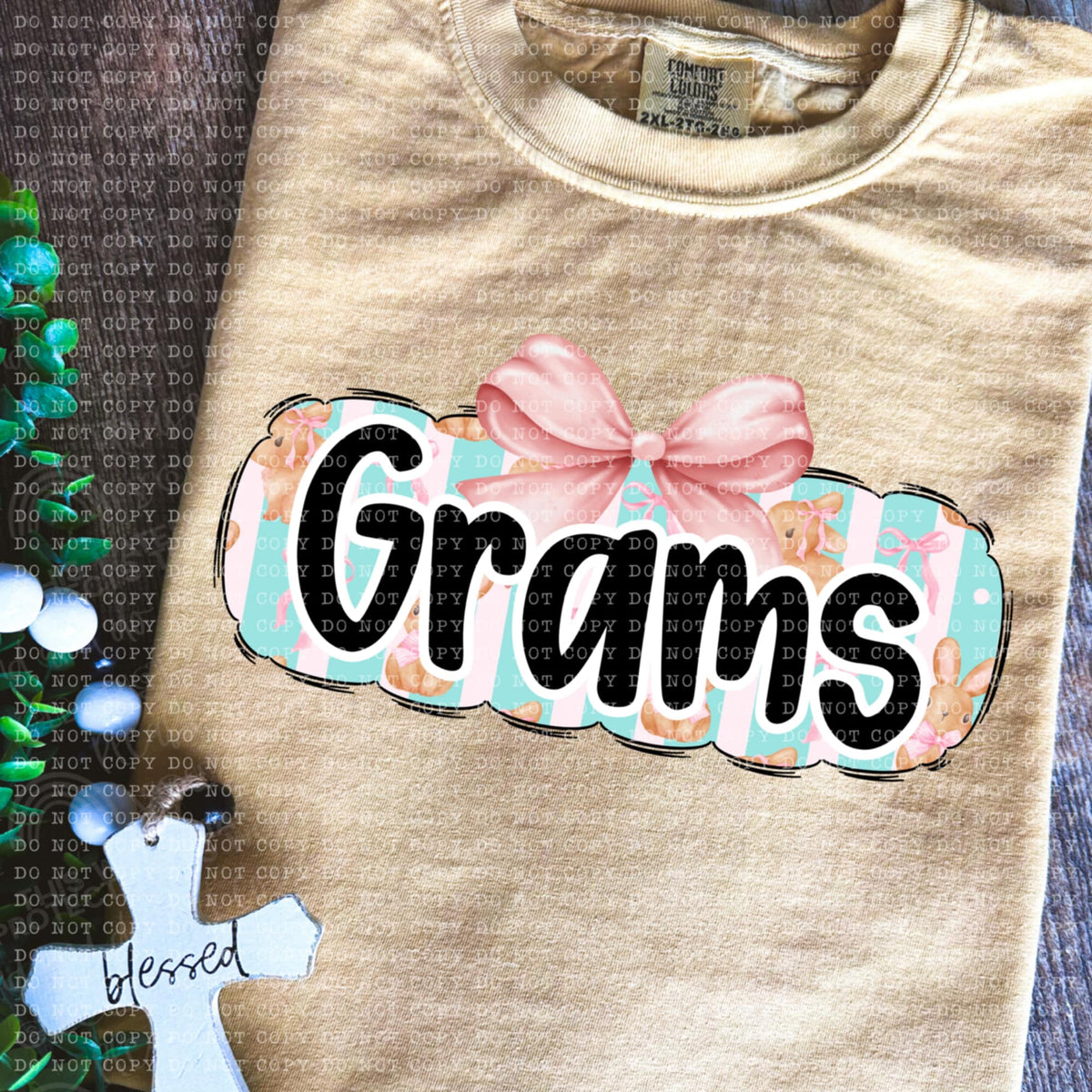 Grams bunny background (ECHT) 85632 DTF transfer