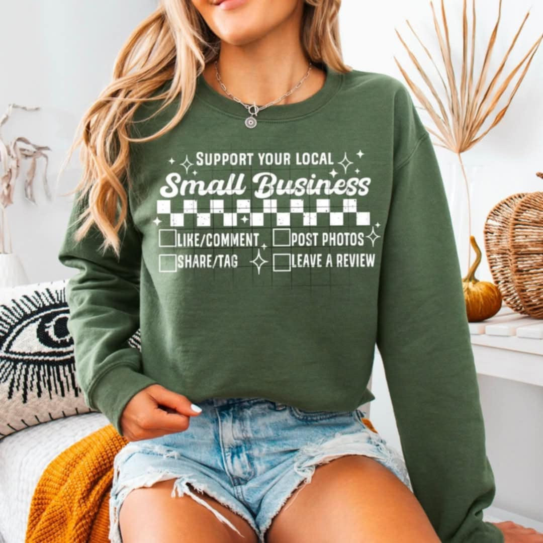 Support your local small business WHITE (CSC) 97710 DTF transfer