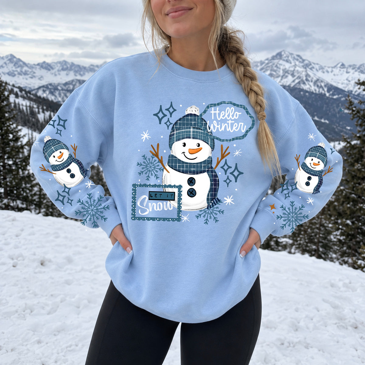 Hello Winter Snowman (front only) (csc) DTF Transfer