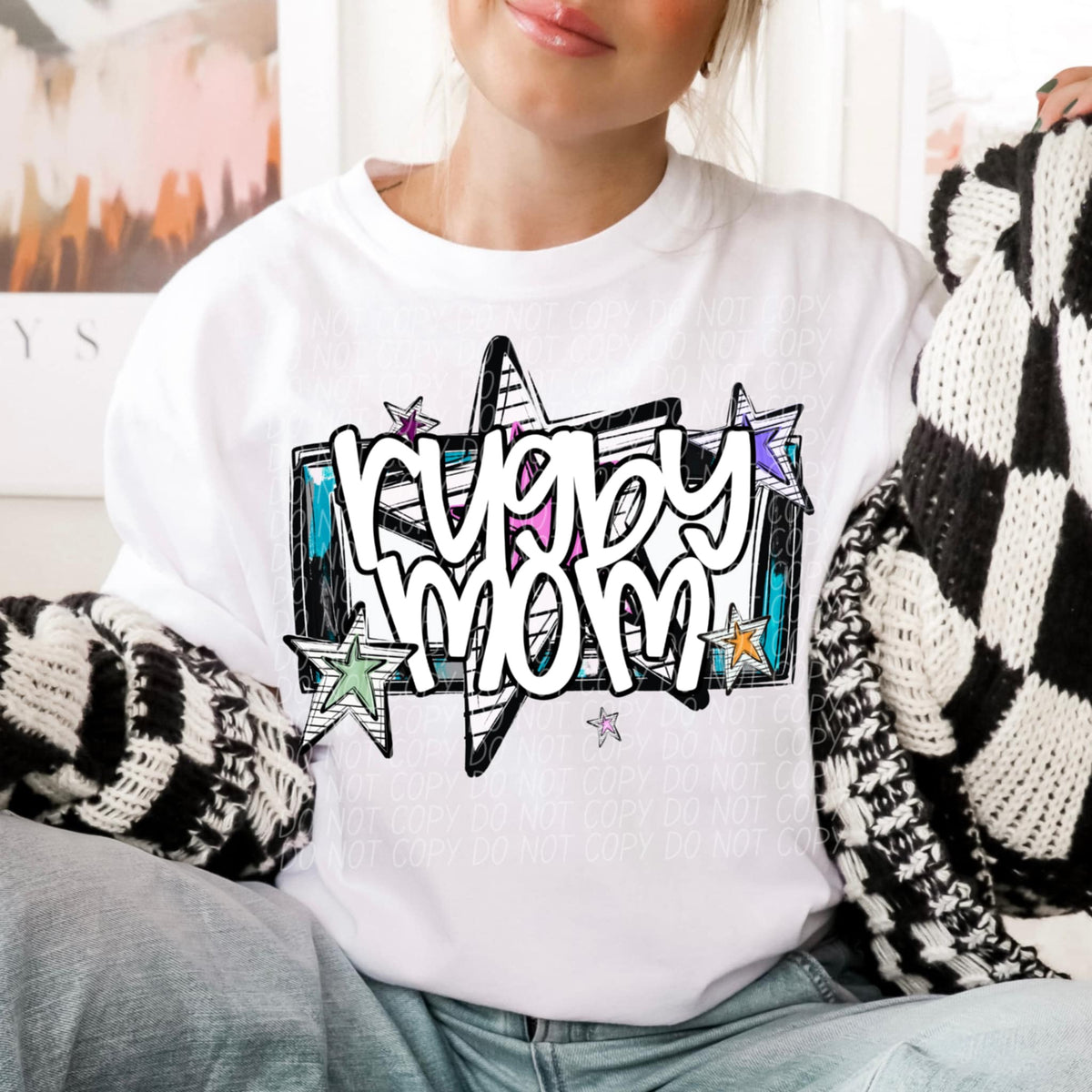 Rugby mom stars (CITY) 85435 DTF transfer