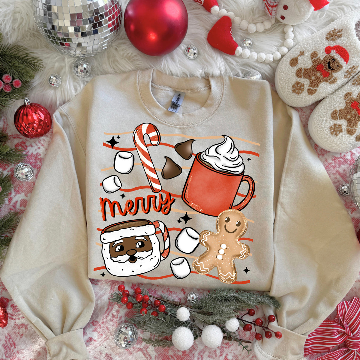 Merry Santa Mug (darker skin tone) (CSC) DTF Transfer