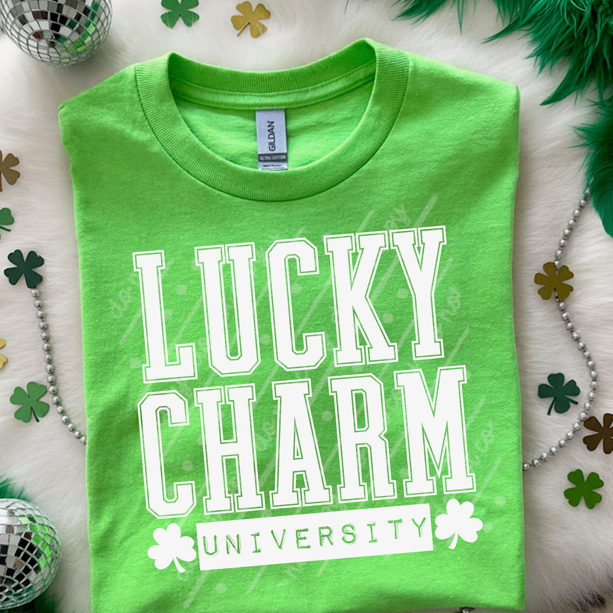 Lucky charm university WHITE (MZ) DTF Transfer