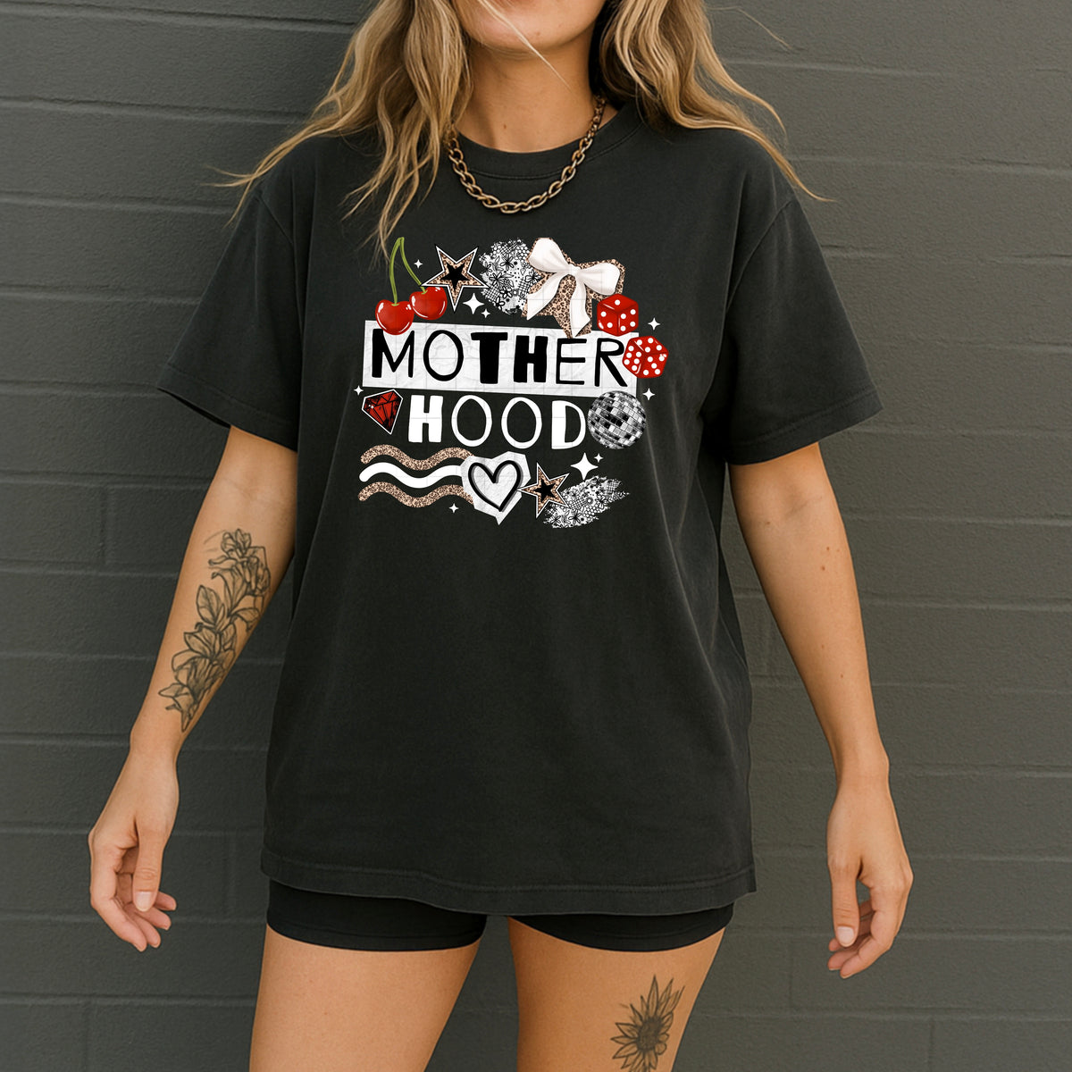 Motherhood red cherries white accents (CSC) DTF Transfer