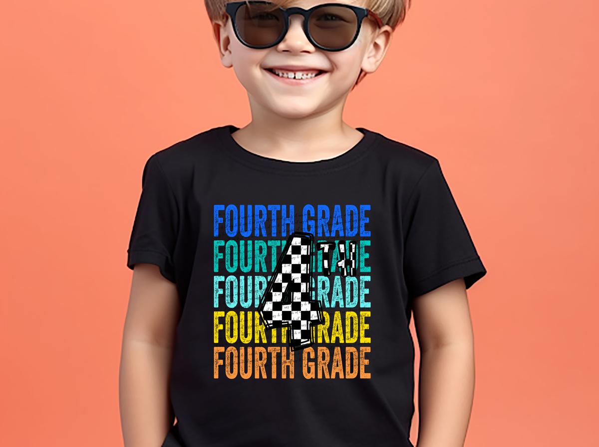 4th grade repeat print checkered 49812 DTF transfer