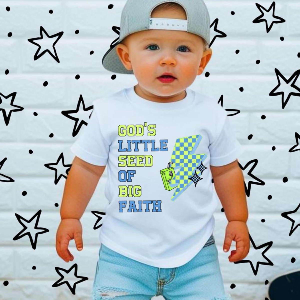 Gods little seed of big faith BOY 94593 DTF transfer