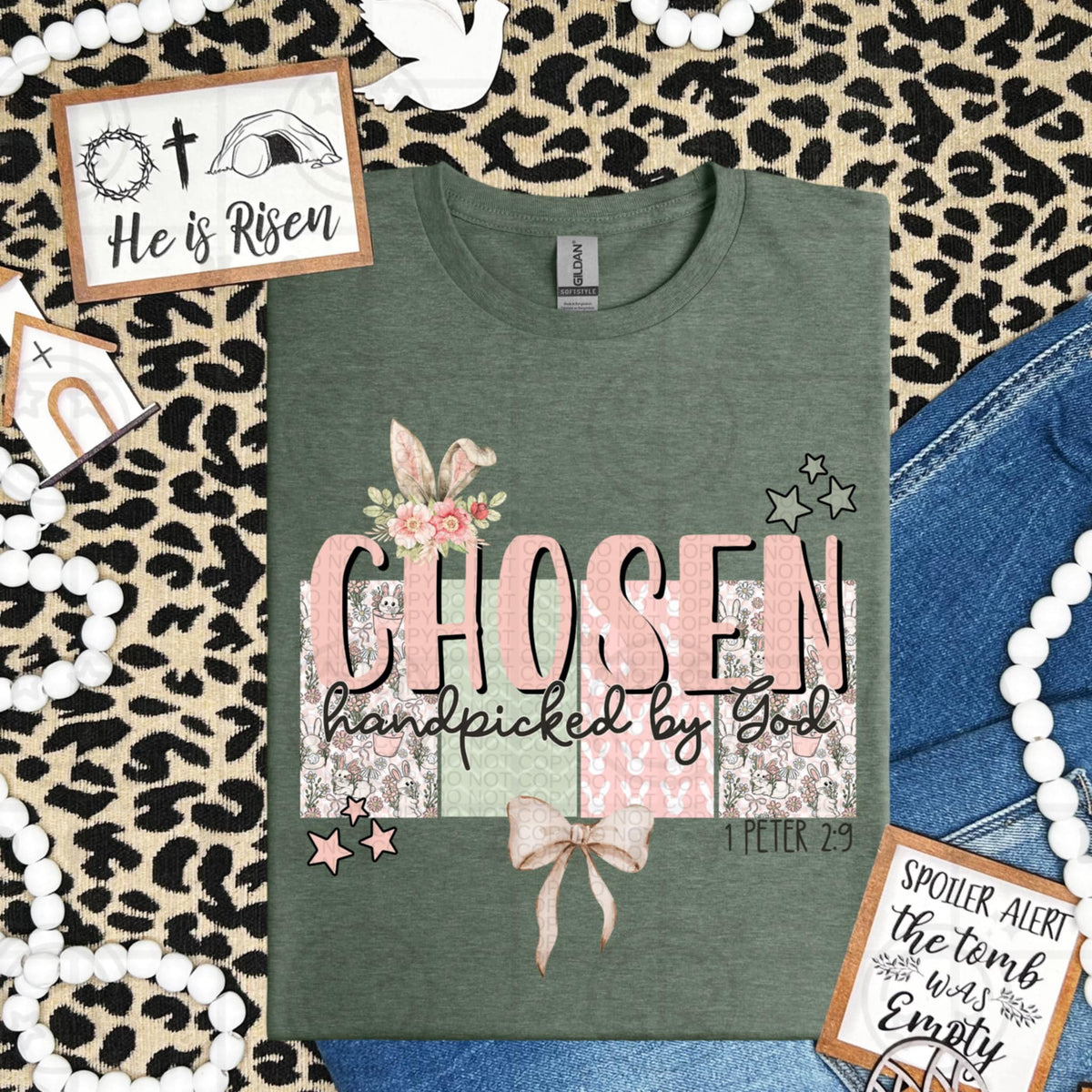 Chosen handpicked by god (HW) 92674 DTF transfer