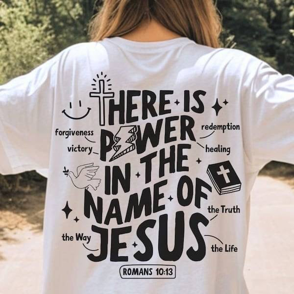 There is power in the name of Jesus black font (KARTA) 64013 DTF transfer