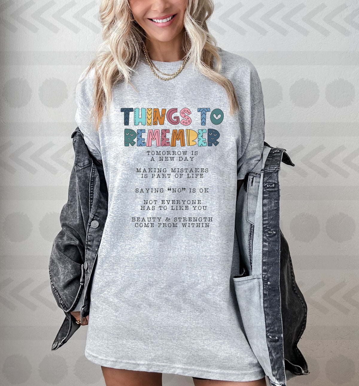 Things to remember list muted colors 14174 DTF transfer