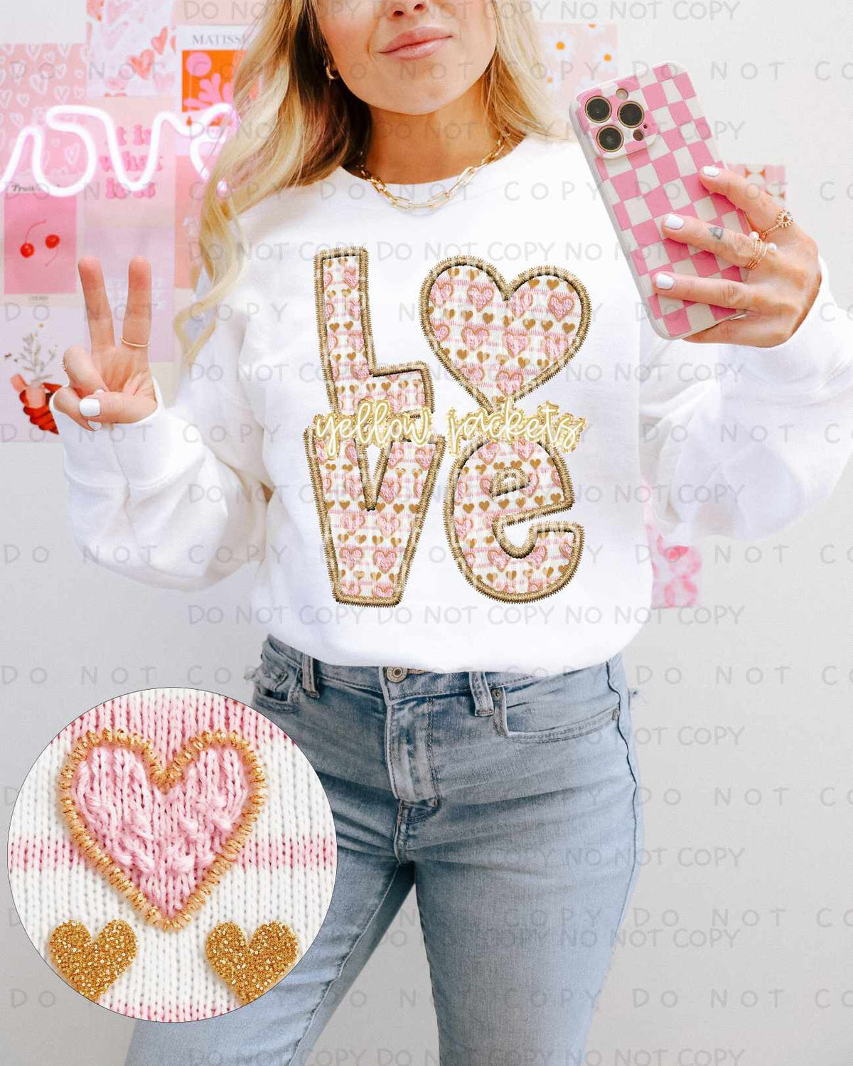 Love yellow jackets (caplinger) 77729 DTF transfer