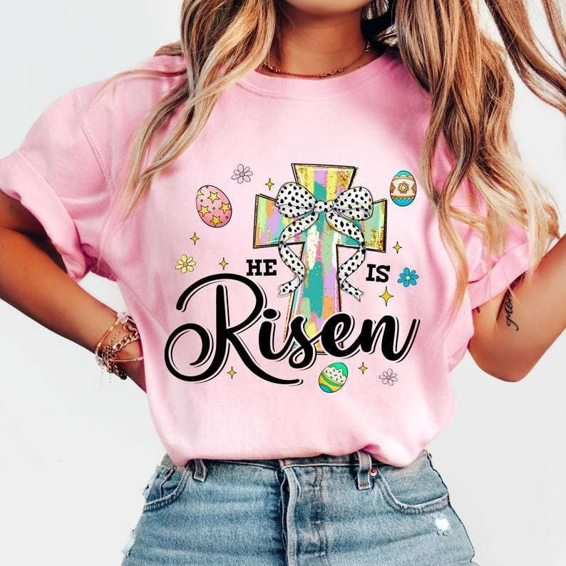 He is risen cross 80201 DTF transfer