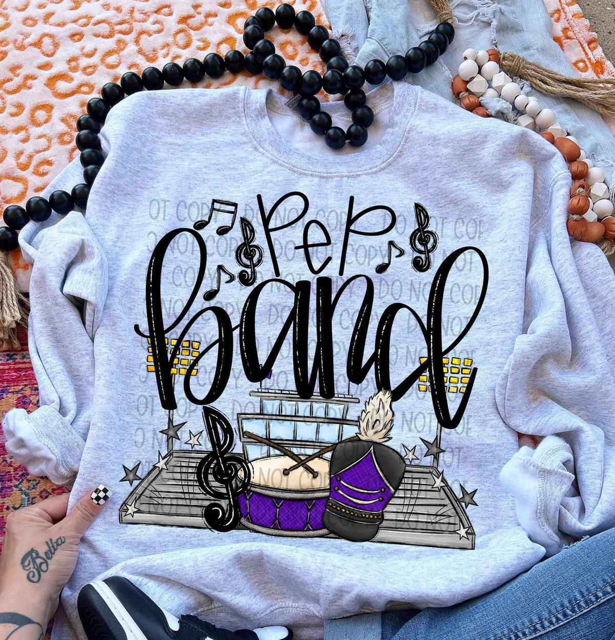 Pep band purple drums (SW) 58433 DTF transfer