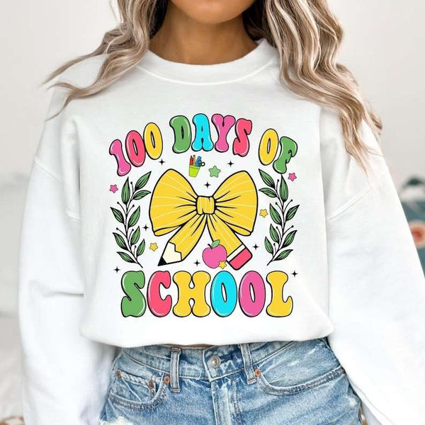 100 days of school era bow bubble font 77639 DTF transfer