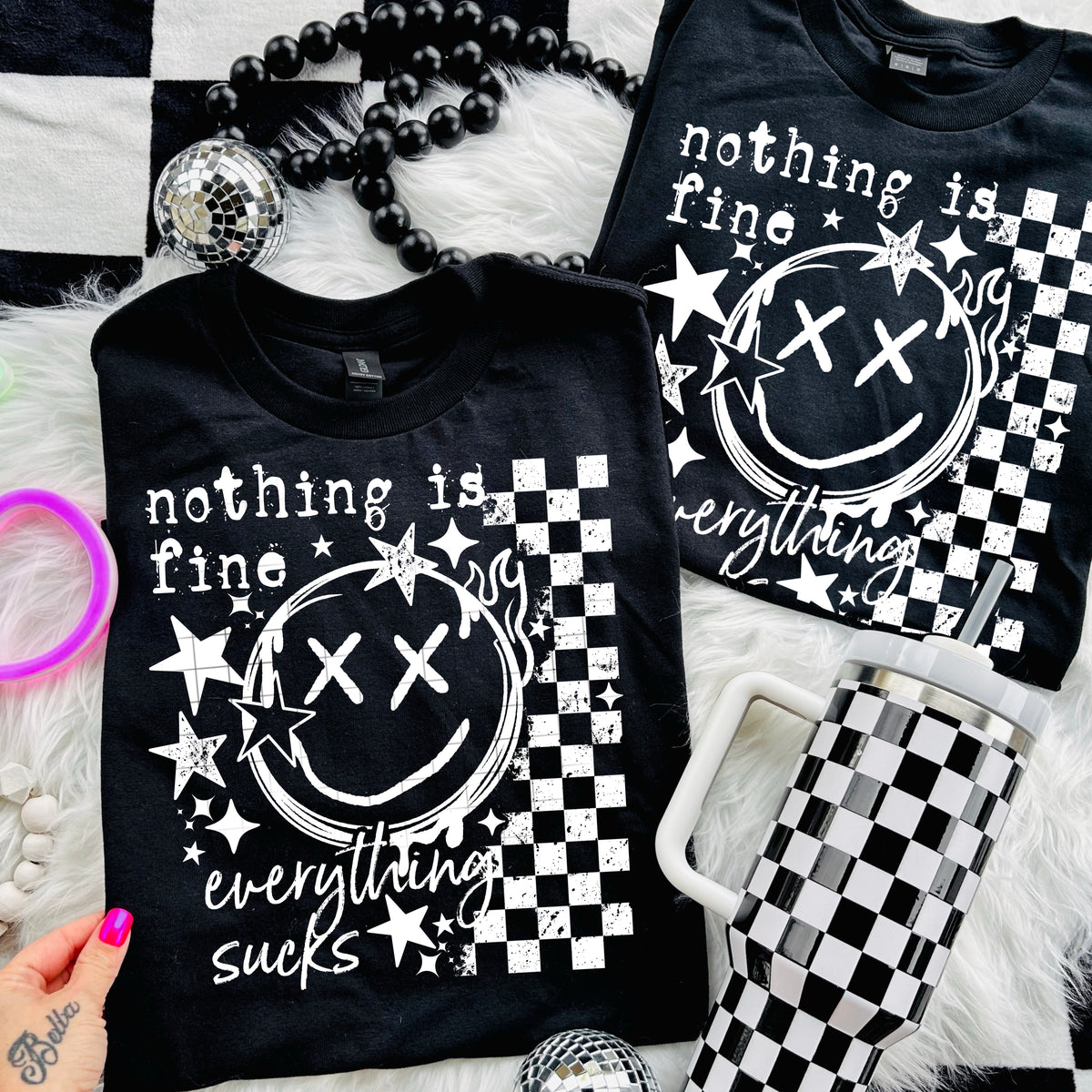 Nothing Is fine smile WHITE (csc) DTF transfer