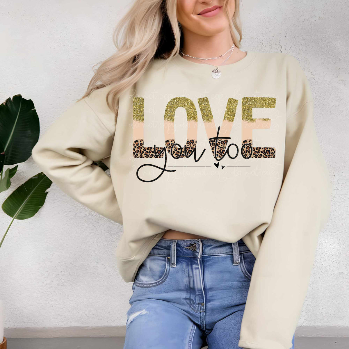 Love you too black font 82233 DTF transfer