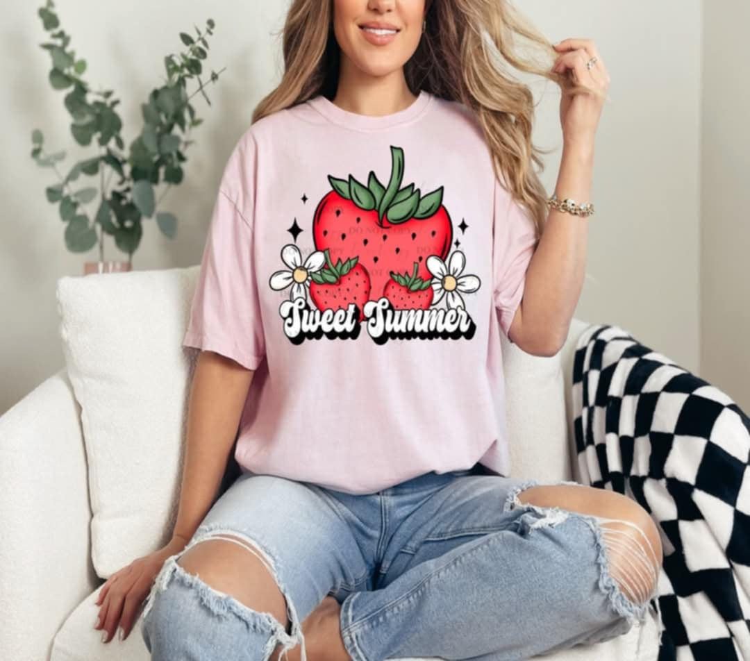 Sweet summer strawberries (40E) 92654 DTF transfer