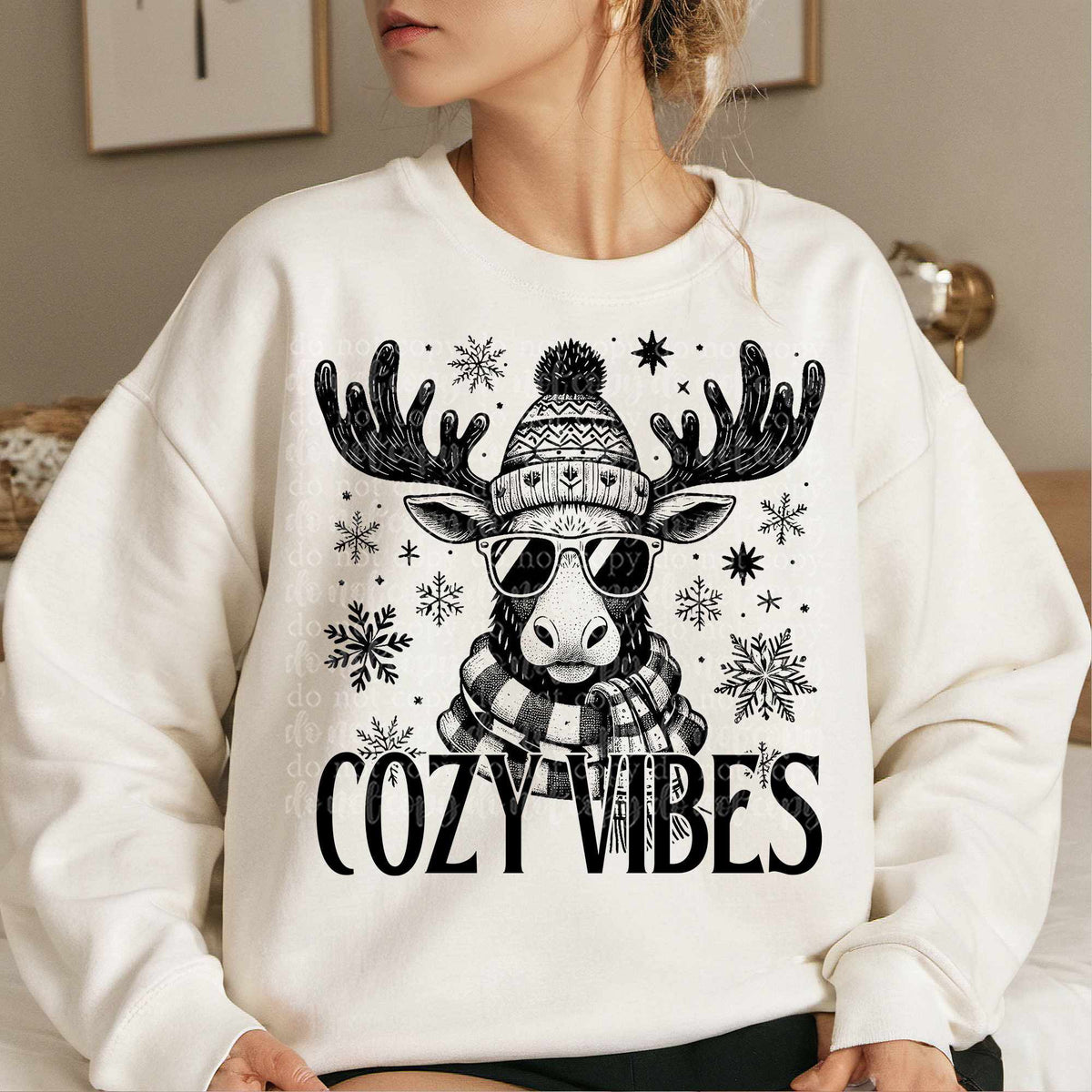 Cozy vibes moose (TDD) 65573 DTF transfer
