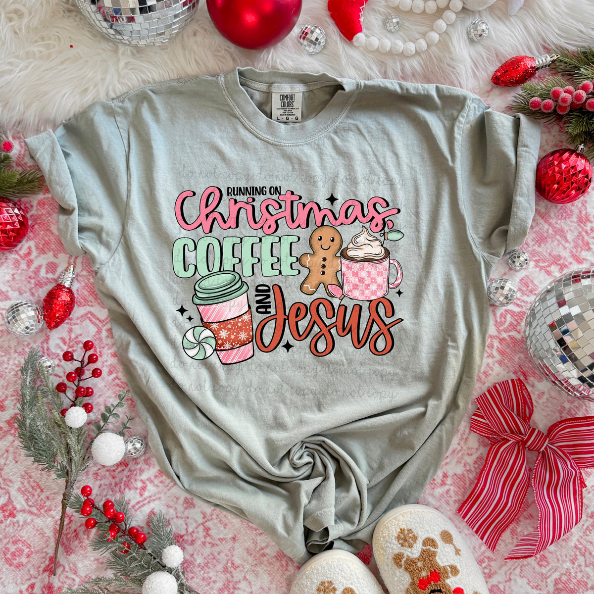 Coffee Christmas and Jesus exclusive DTF Transfer