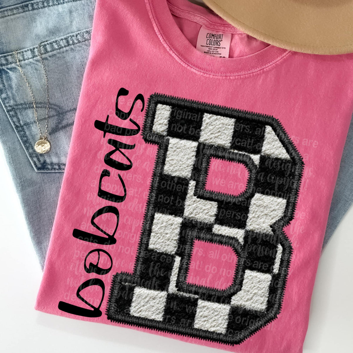 Bobcats Checkered Mascots (TTD) 109010 DTF transfer