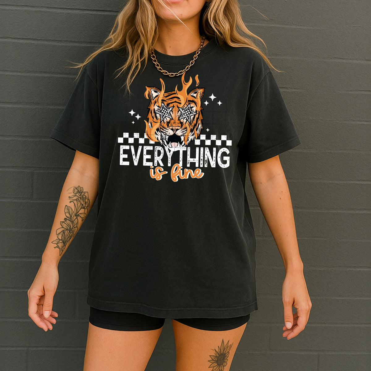 Everything is fine tiger WHITE (CSC) DTF Transfer