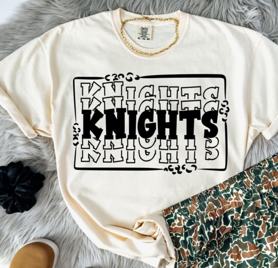 Knights stacked with frame (S&G) 98102 DTF transfer