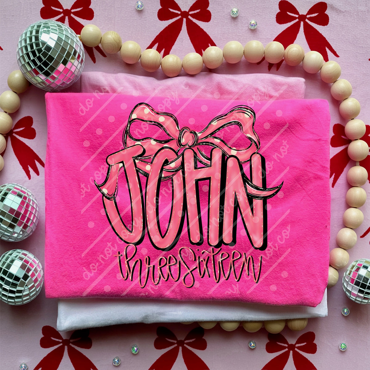 John 3:16 cursive and bow (OHDD) DTF Transfer