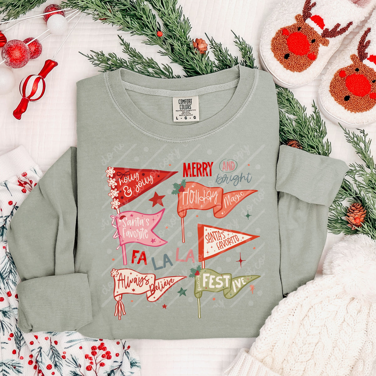 Christmas Flags (scarlow) DTF transfer