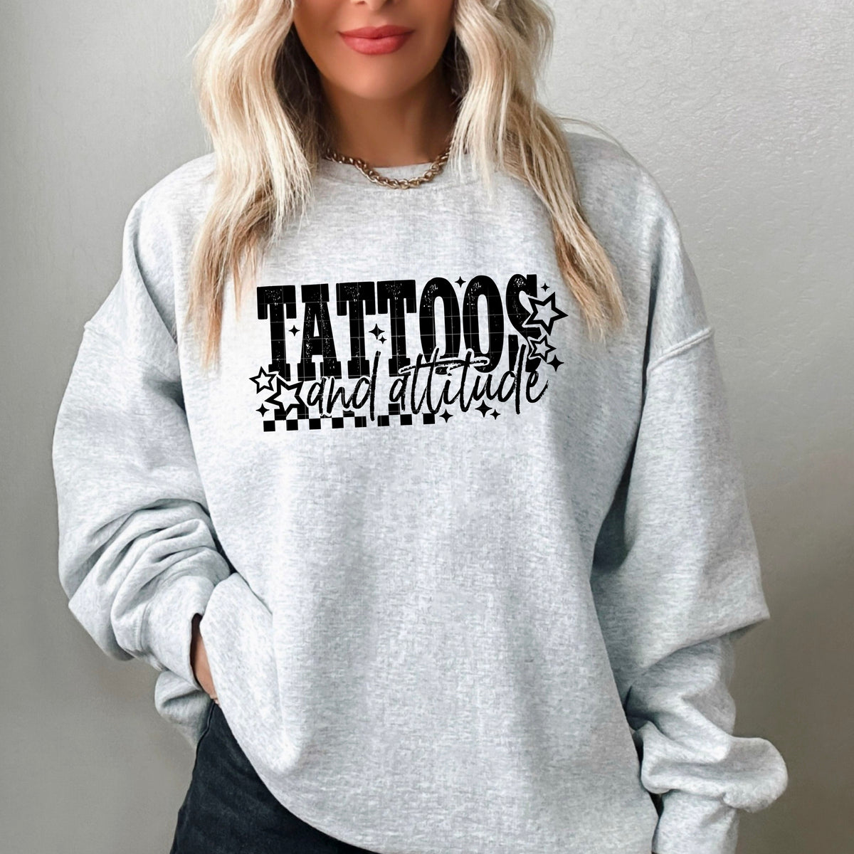 Tattoos & Attitude BLACK (csc) DTF transfer