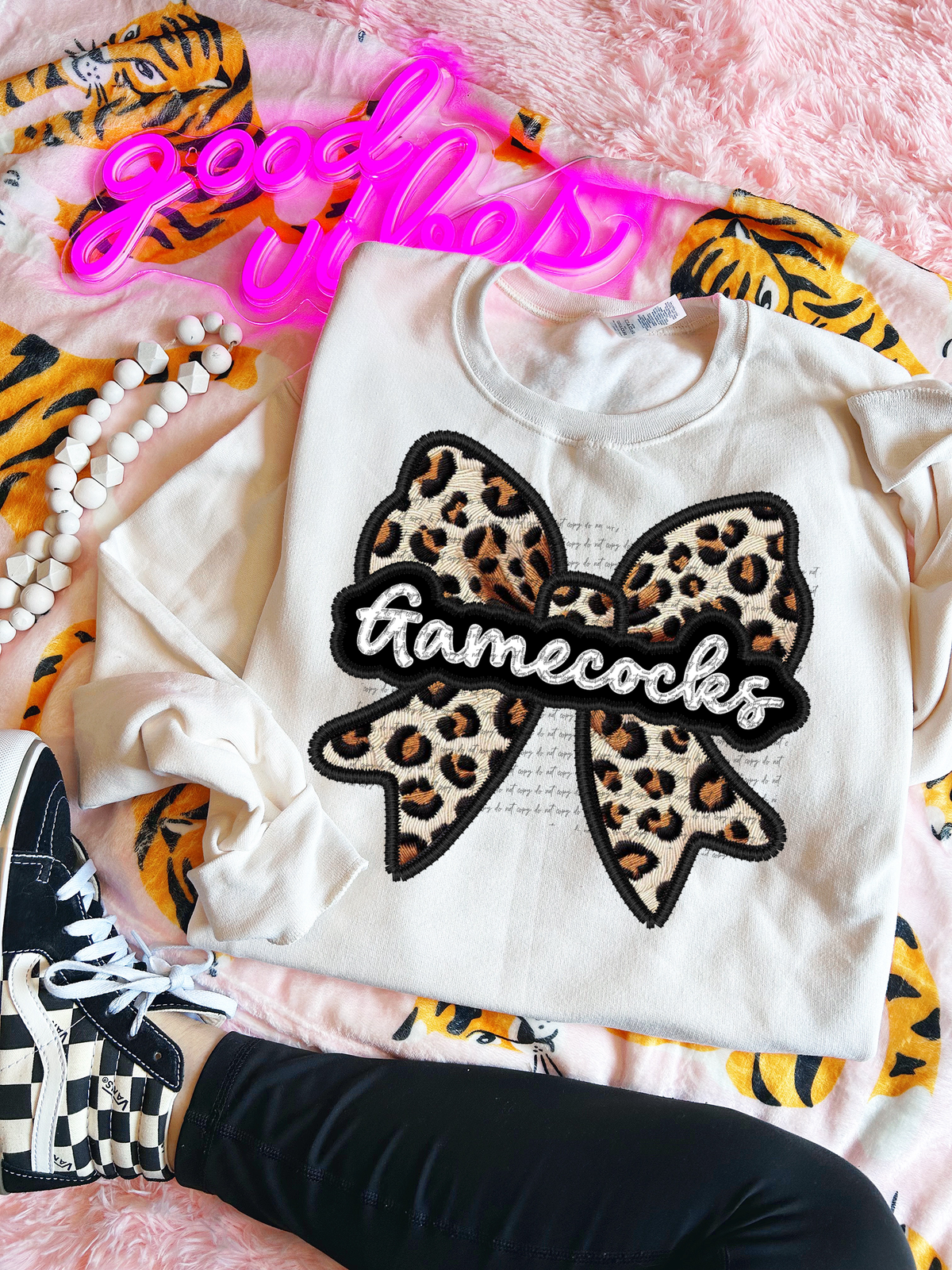 Gamecocks Faux Embroidery Bow 30437 DTF transfer