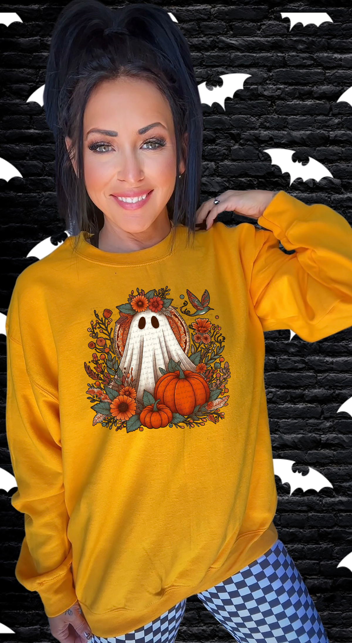 Hippie Fall Ghost Flowers 49419 DTF transfer