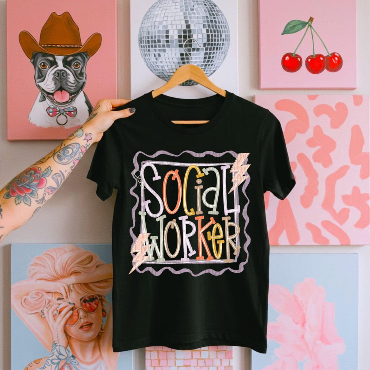 Social worker doodle stamp (SWD) 107505 DTF transfer