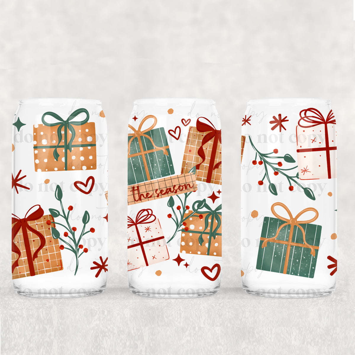 Tis the season presents UV DTF WRAP