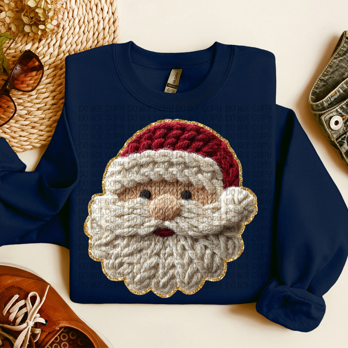 Faux Crochet Santa (VP) DTF transfer