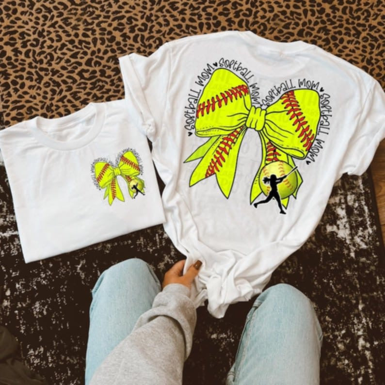 Softball mom bow 95124 DTF transfer
