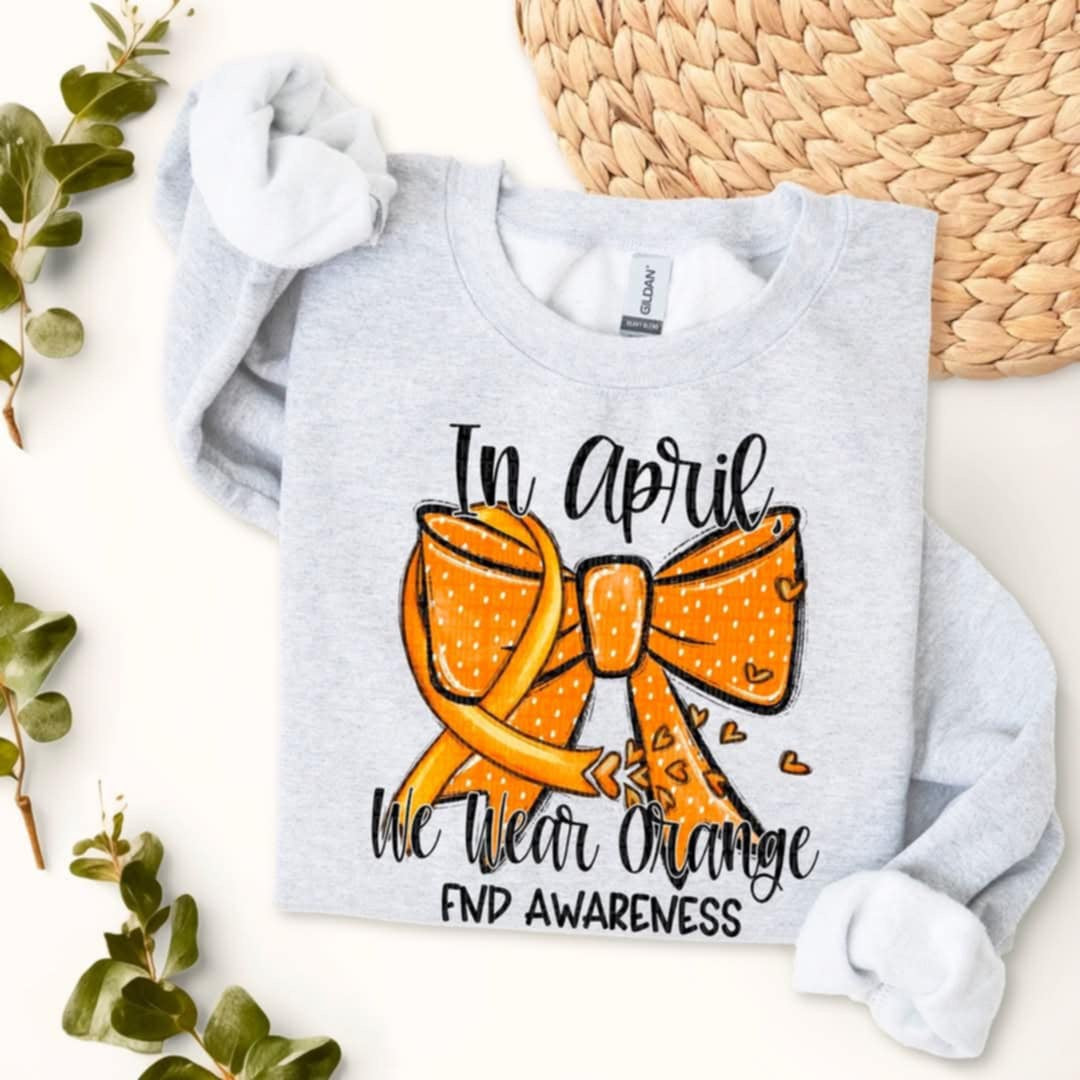 In April we wear orange black font (SDD) 87055 DTF transfer