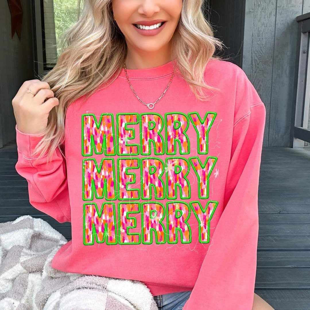 Merry stacked brushstroke (DDD) 70267 DTF transfer