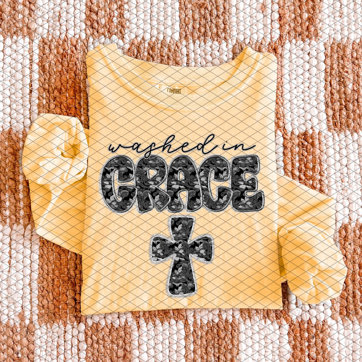 Washed in grace with cross (SDD) DTF Transfer