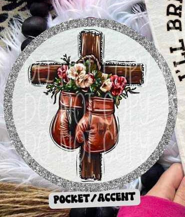 Cross with boxing gloves pocket (PH) 73296 DTF transfer