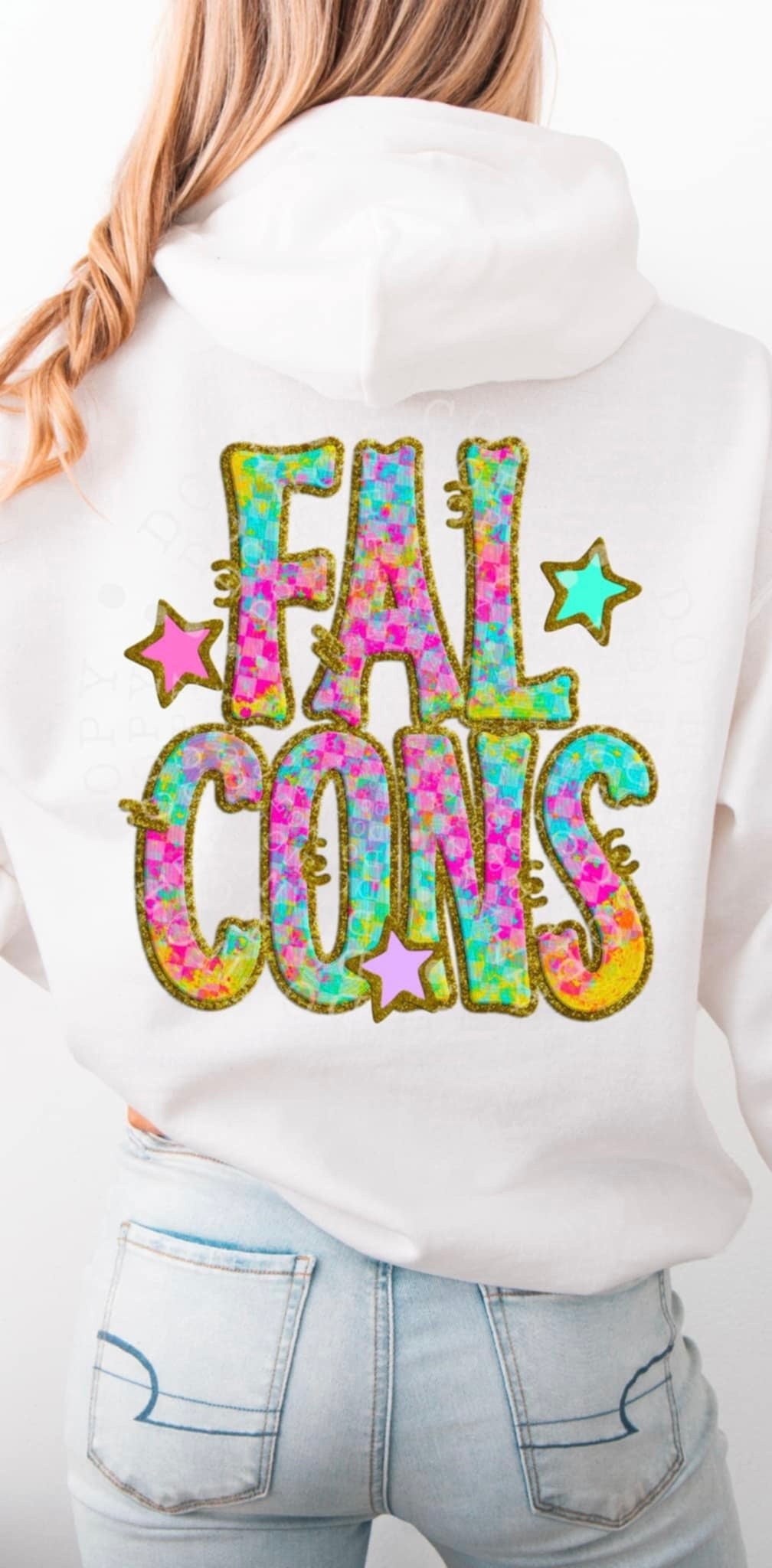 Falcons colorful checkered (C’s) 91503 DTF transfer