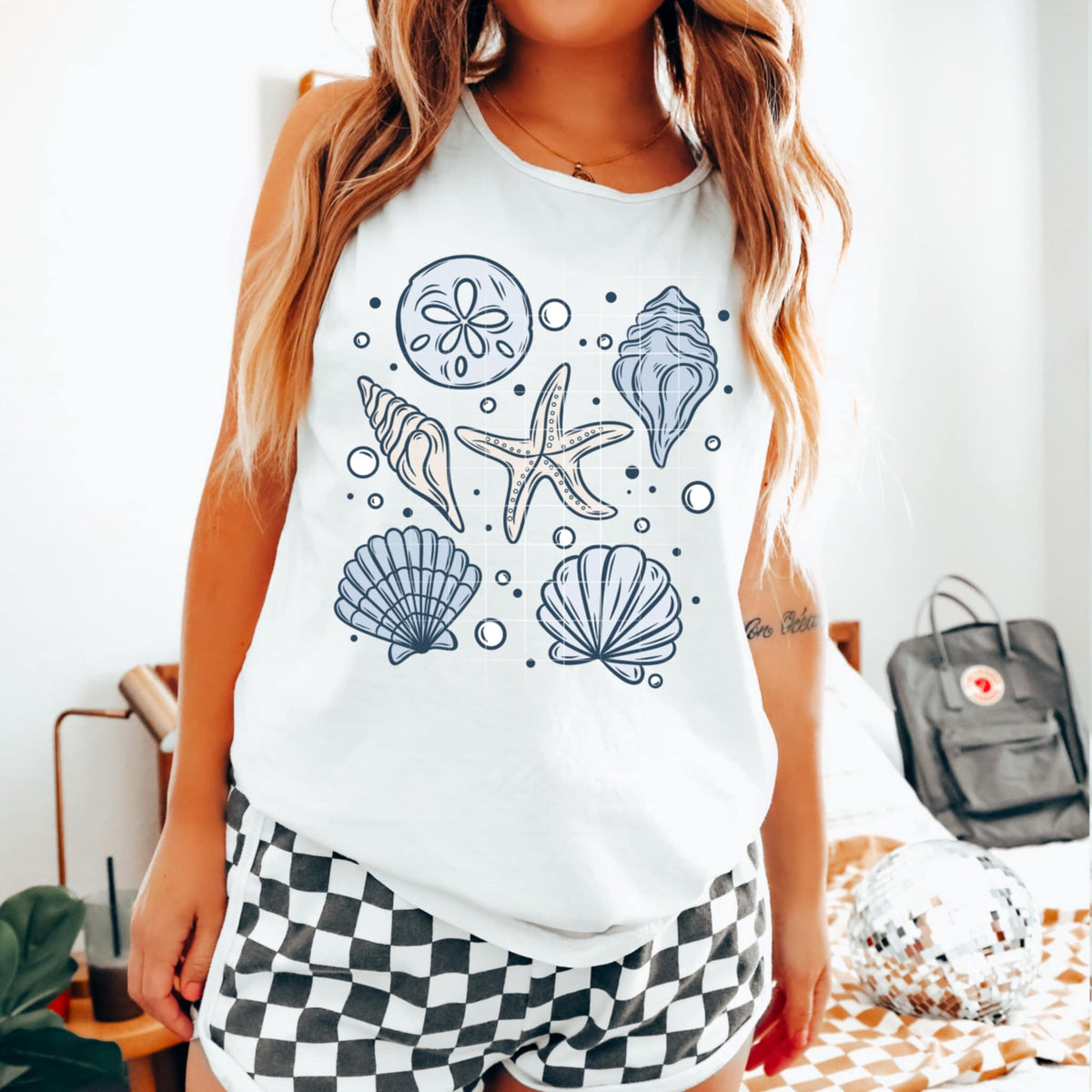 Sea shells BLUE (CSC) 98305 DTF transfer