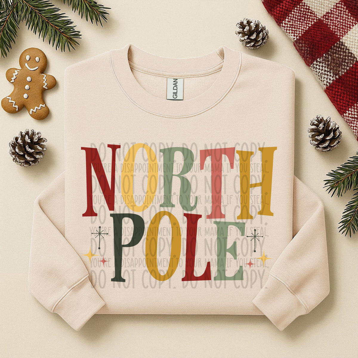 North Pole (red green pink yellow) (SWD) DTF transfer