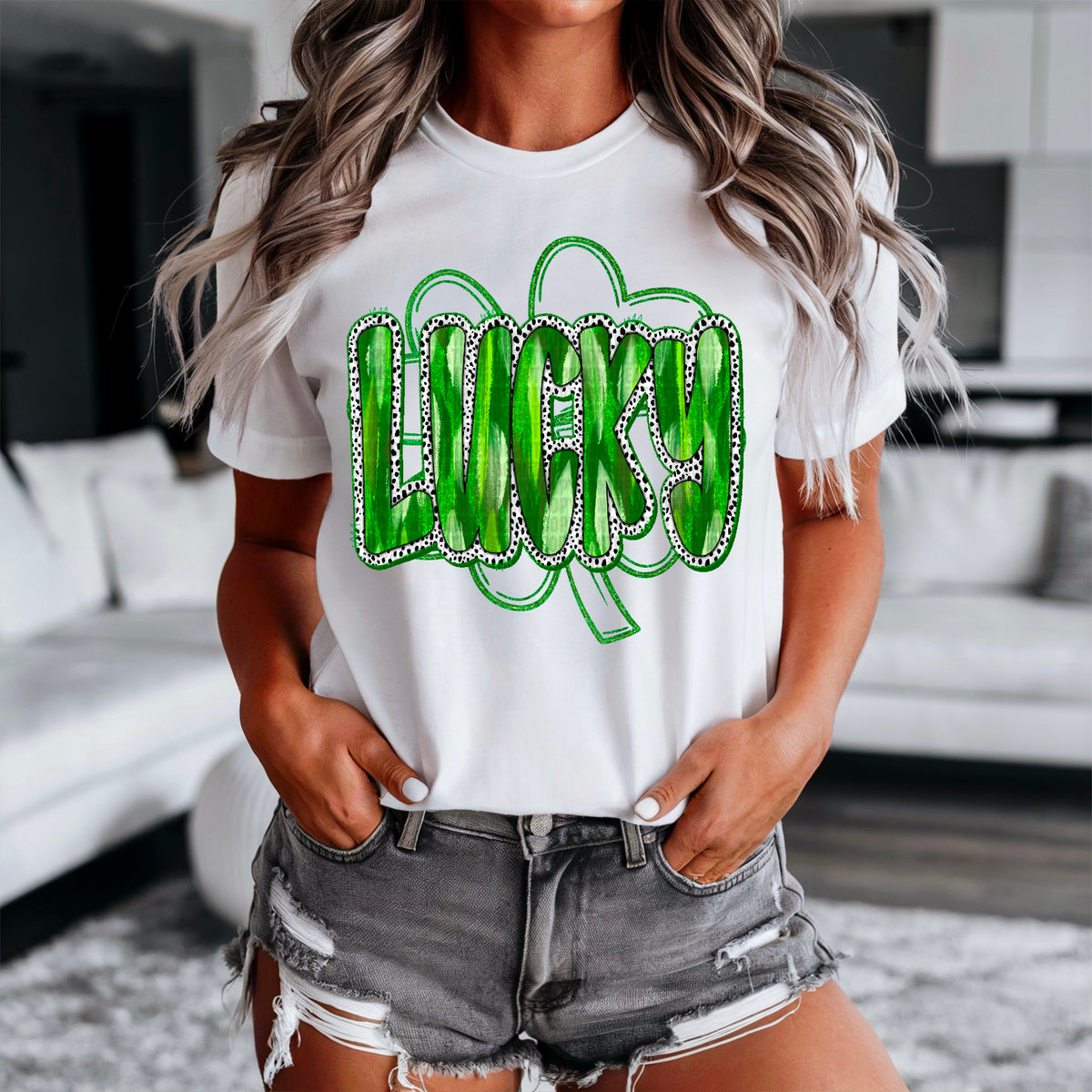 Lucky green brushstroke 90416 DTF transfer