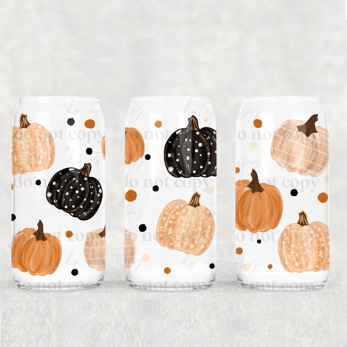 Orange and black pumpkins (CSC) UV DTF WRAP