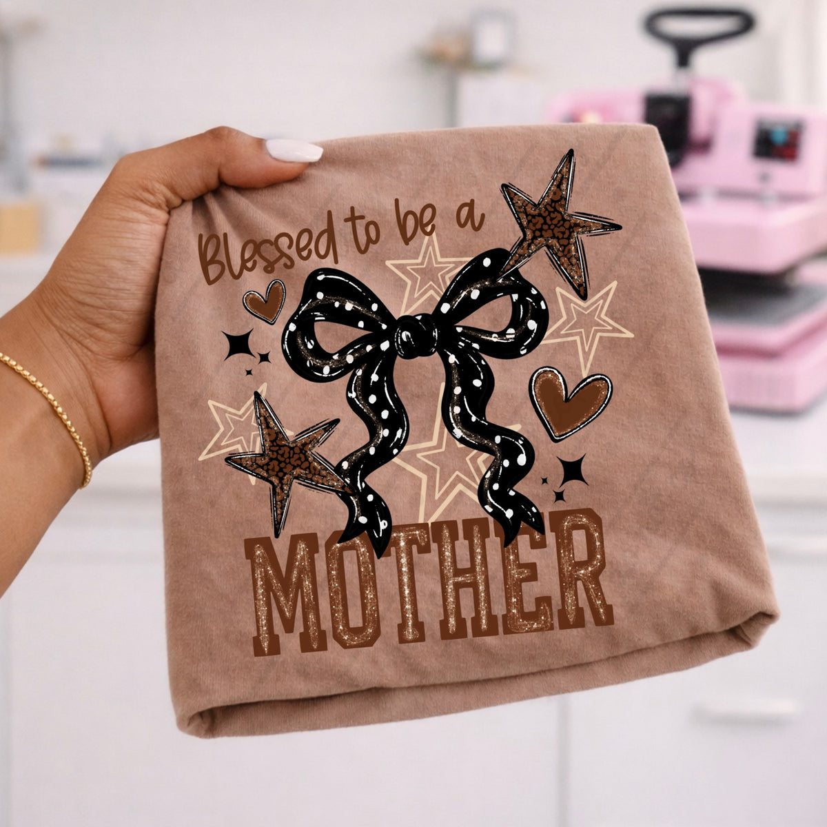 Blessed to be a mother bow (exclusive) DTF Transfer