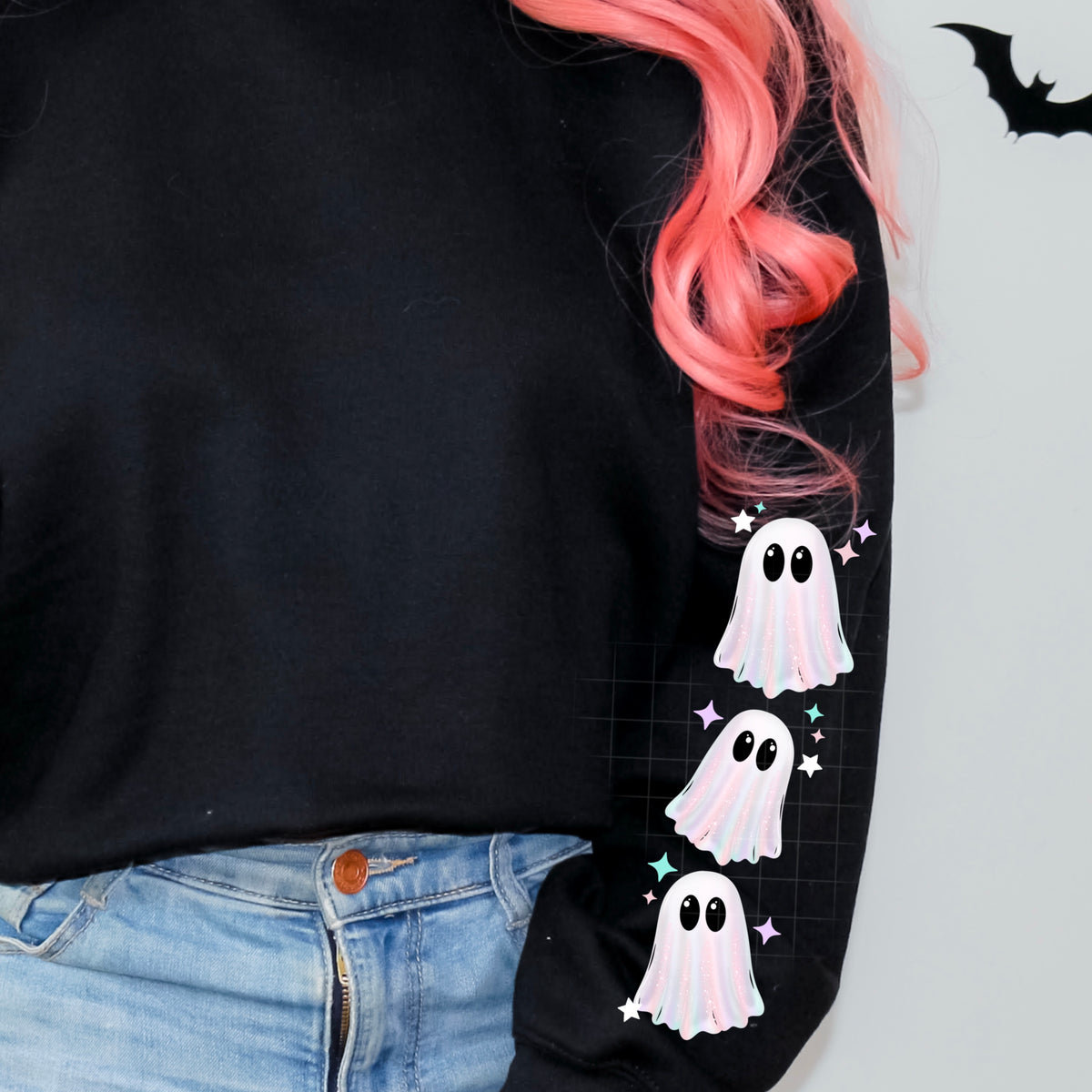 Pastel Spooky Ghost Sleeve (csc) DTF transfers