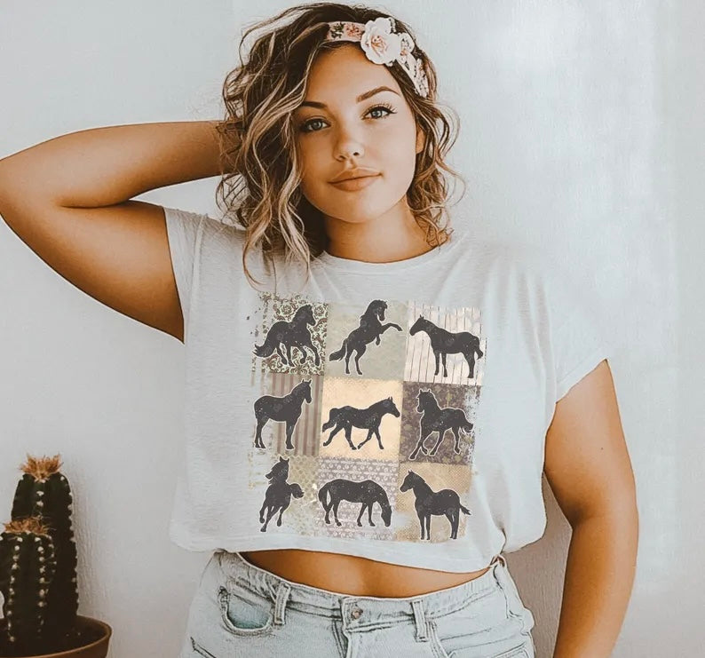 Horse collage 98644 DTF transfer