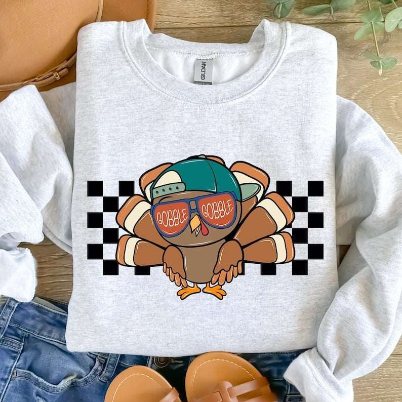 Gobble gobble boy turkey 62153 DTF transfer