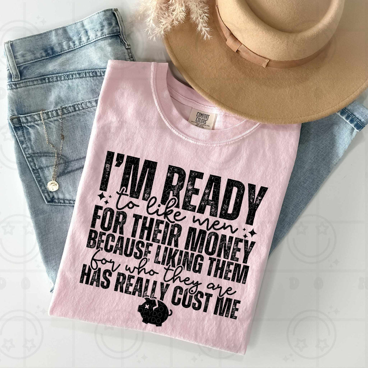 I’m ready to like men BLACK (HW) 79399 DTF transfer
