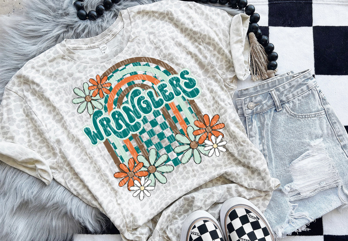 Floral Arch Mascot Wranglers 49246 DTF TRANSFER